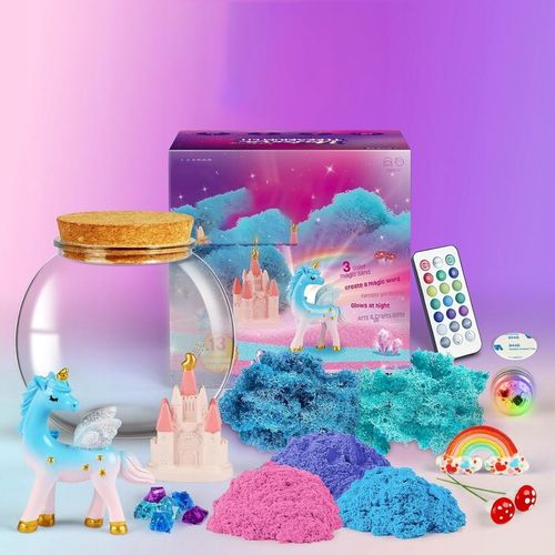 ZESTAW KREATYWNY JEDNOROŻEC MAGICZNE TERRARIUM AKWA DIY LAMPKA LED KRYSZTAŁ na Arena.pl