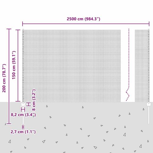 Ogrodzenie z słupkami Zielony 1.5 x 25 m Stal na Arena.pl