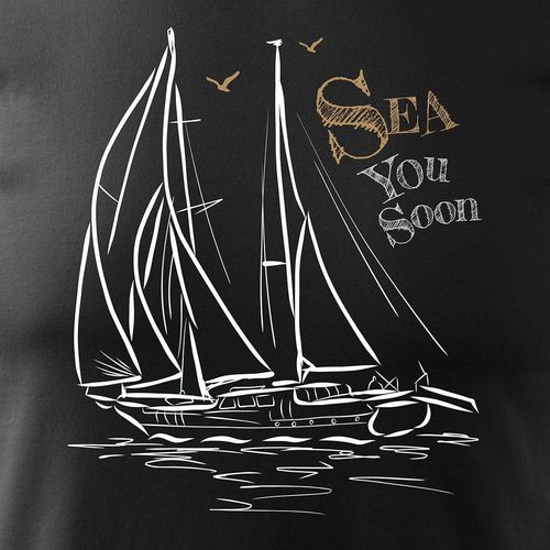 Koszulka żeglarska dla żeglarza z jachtem żaglówką męska czarna REGULAR XXL na Arena.pl