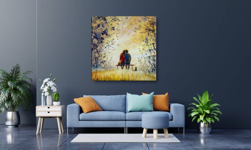 OBRAZ NA PŁÓTNIE 115 Zakochani 70x70cm na Arena.pl