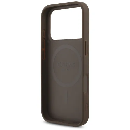 etui guess 4g strap triangle logo magsafe na iphone 17 pro - brązowe na Arena.pl