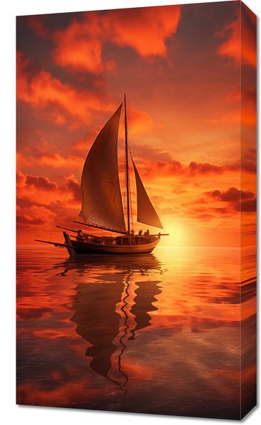Obraz 40x70cm Pod Żaglami Zachodu Słońca zdjęcie 1