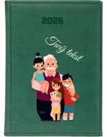 KALENDARZ A4 2026 DZIENNY KSIAŻKOWY PLANER NA DZIEŃ DZIADKA Z TEKSTEM