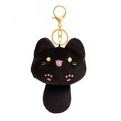 brelok do kluczy, pluszowy kotek z ogonkiem czarny brl364cz