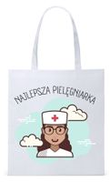 Dla Pielęgniarki Prezent Torba Eco Biała Shopper Z Nadrukiem Ze Zdjęciem
