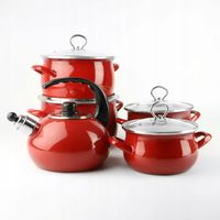 Garnek emaliowany czerwony HELENA 6,5L Gaz Indukcja Tradycyjny