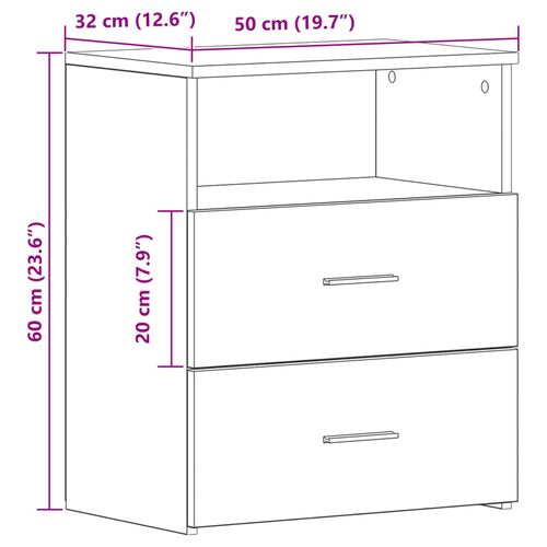 Szafka nocna  Czarny Dąb 50x32x60cm z drewna inżynieryjnego na Arena.pl