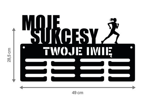 Wieszak na medale MOJE SUKCESY twoje imię dowolny tekst 209.1 na Arena.pl