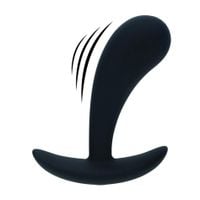 Vibrating Silicone Prostate Stimulator Anal Plug - S - Black