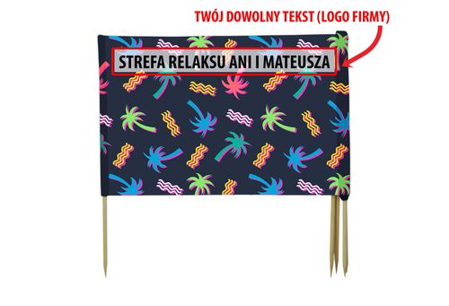PARAWAN PLAŻOWY Kolorowe palmy z indywidualnym napisem 4 PANELE 37.4 na Arena.pl