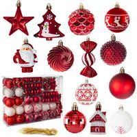 Zestaw bombek choinkowych DUŻY BOMBKI MIX WZORY NIETŁUKĄCE 115 szt