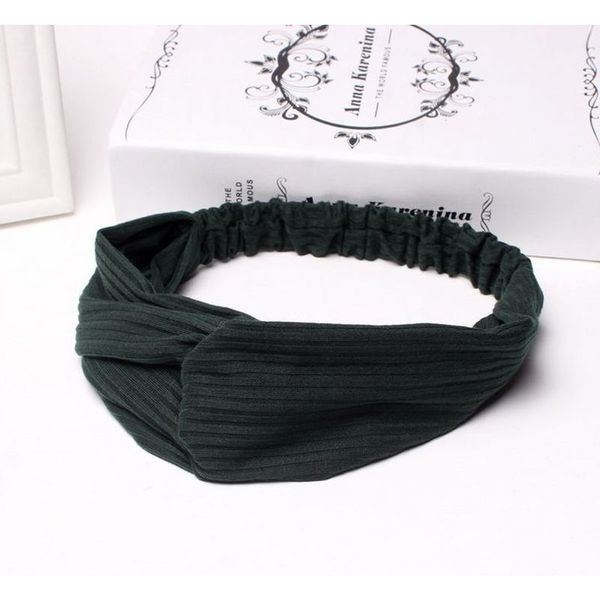 Opaska gumka do włosów węzeł boho zielona zdjęcie 2