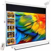 EKRAN PROJEKCYJNY ŚCIENNY RZUTNIKA ELEKTRYCZNY AUTOMATYCZNY PILOT 100