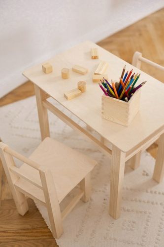 ZESTAW STÓŁ STOLIK BIURKO KRZESŁA KRZESEŁKA DLA DZIECI Z DREWNA DO POKOJU na Arena.pl
