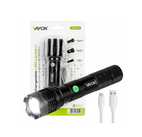 MOCNA LATARKA TAKTYCZA LED AKUMULATOROWA WODOODPORNA USB-C ZOOM