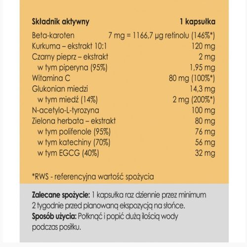 YANGO Panaseus ZDROWA OPALENIZNA 50kap Beta-Karoten Kurkuma Piperyna Wit. C na Arena.pl