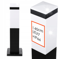 LAMPA OGRODOWA STOJĄCA 45cm ZEWNĘTRZNA SŁUPEK E27 KWADRATOWY CZARNY