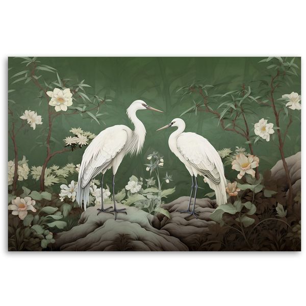 Emaga Obraz na płótnie, Białe Żurawie Abstrakcja - 120x80 zdjęcie 3