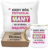 ZESTAW PREZENTOWY PODUSZKA I PIĘKNY KUBEK DLA MAMY DZIEŃ MATKI URODZINY