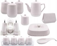 ELEGANCKA MASELNICZKA CERAMICZNA POJEMNIK NA MASŁO Z POKRYWKĄ MAESTRO WHITE