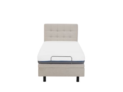 Łóżko regulowane tapicerowane 80 x 200 cm beżowe DUKE na Arena.pl