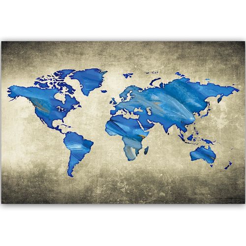 Deco Panel, Granatowa mapa świata 90x60 na Arena.pl