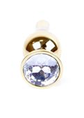 Plug-Jewellery Gold Butt Plug- Clear