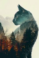 Plakat 68x101cm Koci Duch Lasu