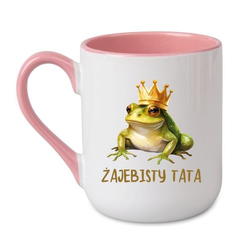 KUBEK "ŻAJEBISTY TATA" Wzór - Elegant Coffee Różowy 330 ml na Arena.pl