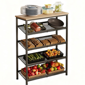 Regał szafka kuchenna jasny brąz industrialny drewno retro półka loft 75 cm