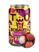 Bubble tea napój w puszce o smaku lychee liczi marakuja z popping kulkami Boba Cat 320ml