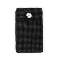 Torba na telefon typu Crossbody świecące dżety zaszetka na ramię CZARNA