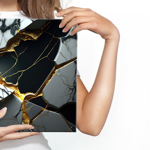 Obraz Canvas Do Salonu MARMUR Abstrakcja Złoto Efekt 3D 30cm x 20cm na Arena.pl