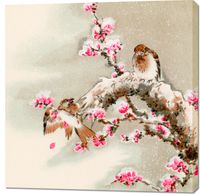 Obraz 100x100cm Ptak na Czubku Drzewa, G.A. Audsley