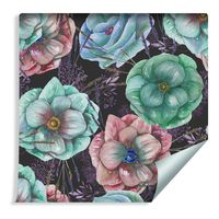 Tapeta Kolorowe Kwiaty Zawilce Malowane Akwarelą do Sypialni