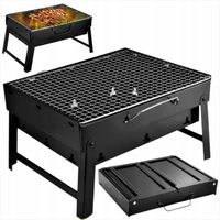 Mały Przenośny Grill Turystyczny Walizka PODRÓŻNY SKŁADANY Gril z Rusztem