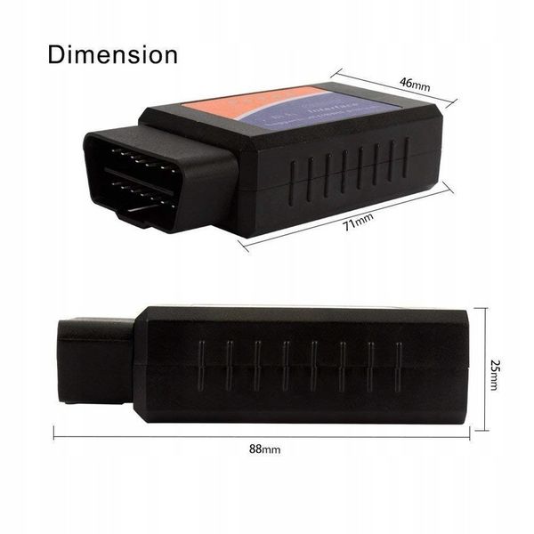 Interfejs diagnostyczny ELM327 WiFi OBD2 iPhone Android Adapter Windows zdjęcie 2