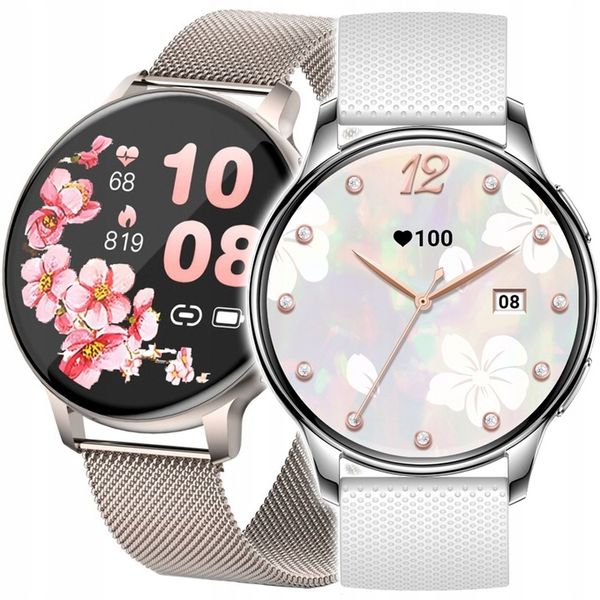 SMARTWATCH ZEGAREK DAMSKI MENU PL 300mAh AMOLED 2 PASKI BT 5.2 ROZMOWY SMS zdjęcie 9