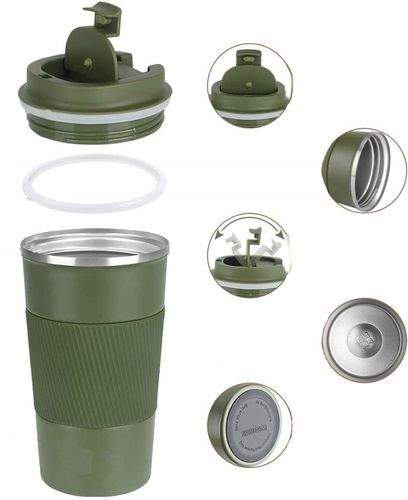Kubek termiczny na kawę 510ML napój butelka termos  C61_Zielony na Arena.pl