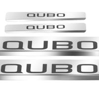 Listwa progowa FIAT QUBO Stal nierdzewna 304 połysk z czarnymi literami