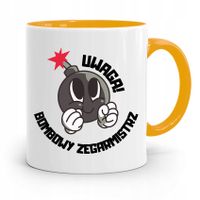 Kubek Żółty Dla Zegarmistrza Bombowy Zegarmistrz Z Nadrukiem Ze Zdjęciem