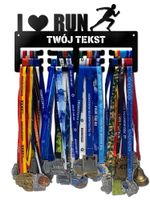 Wieszak na medale I LOVE RUN twoje imię dowolny tekst 58.3