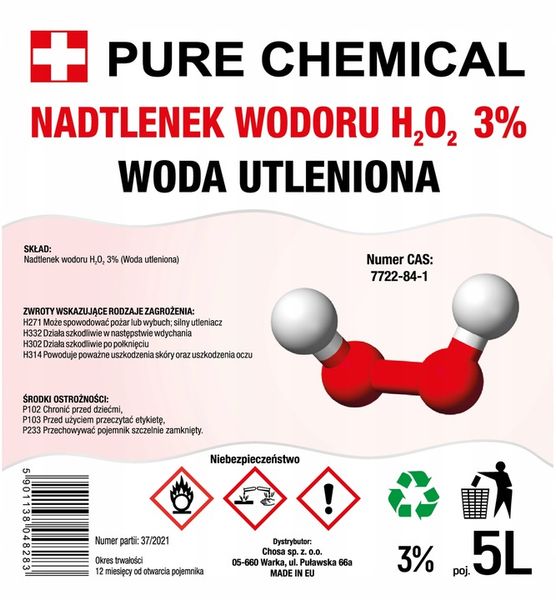 NADTLENEK WODORU 3% woda utleniona 5L zdjęcie 2