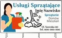 BANER REKLAMOWY 300x150cm projekt w cenie różne wzory USŁUGI SPRZĄTAJĄCE