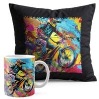 ZESTAW KUBEK + PODUSZKA CZARNA - ROWER BMX MTB SPORT