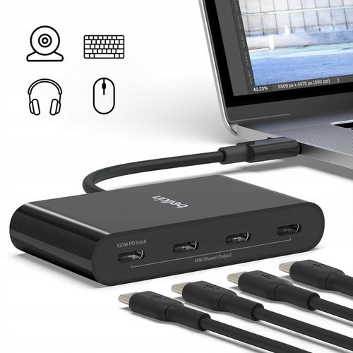 Stacja, hub USB-C do laptopa Belkin AVC018, USB-C 3.2 gen2 na 4 porty USB-C na Arena.pl