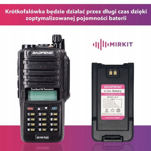 Krótkofalówka Baofeng UV-9R Plus MK1 8W IP67+ Sznurek Mirkit na Arena.pl