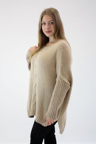Sweter oversize warkocz Magda Beżowy UNI na Arena.pl