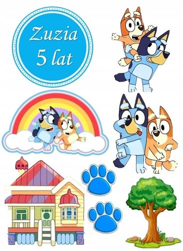 WYDRUK CUKROWY Opłatek na tort NIEBIESKI PIES PIESEK + TABLICZKA Z TEKSTEM na Arena.pl