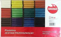 PLASTELINA ZESTAW PRZEDSZKOLNY 12 KOL X 15 SZT MONA